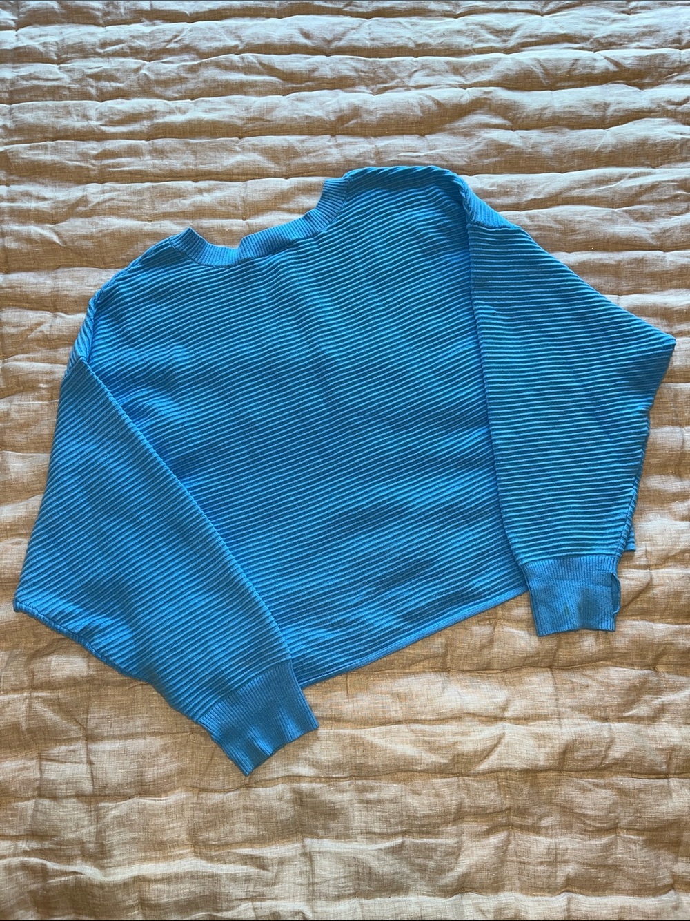 OFFLINE by Aerie M Sky Blue Ribbed Cropped Sweater - Picture 5 of 6